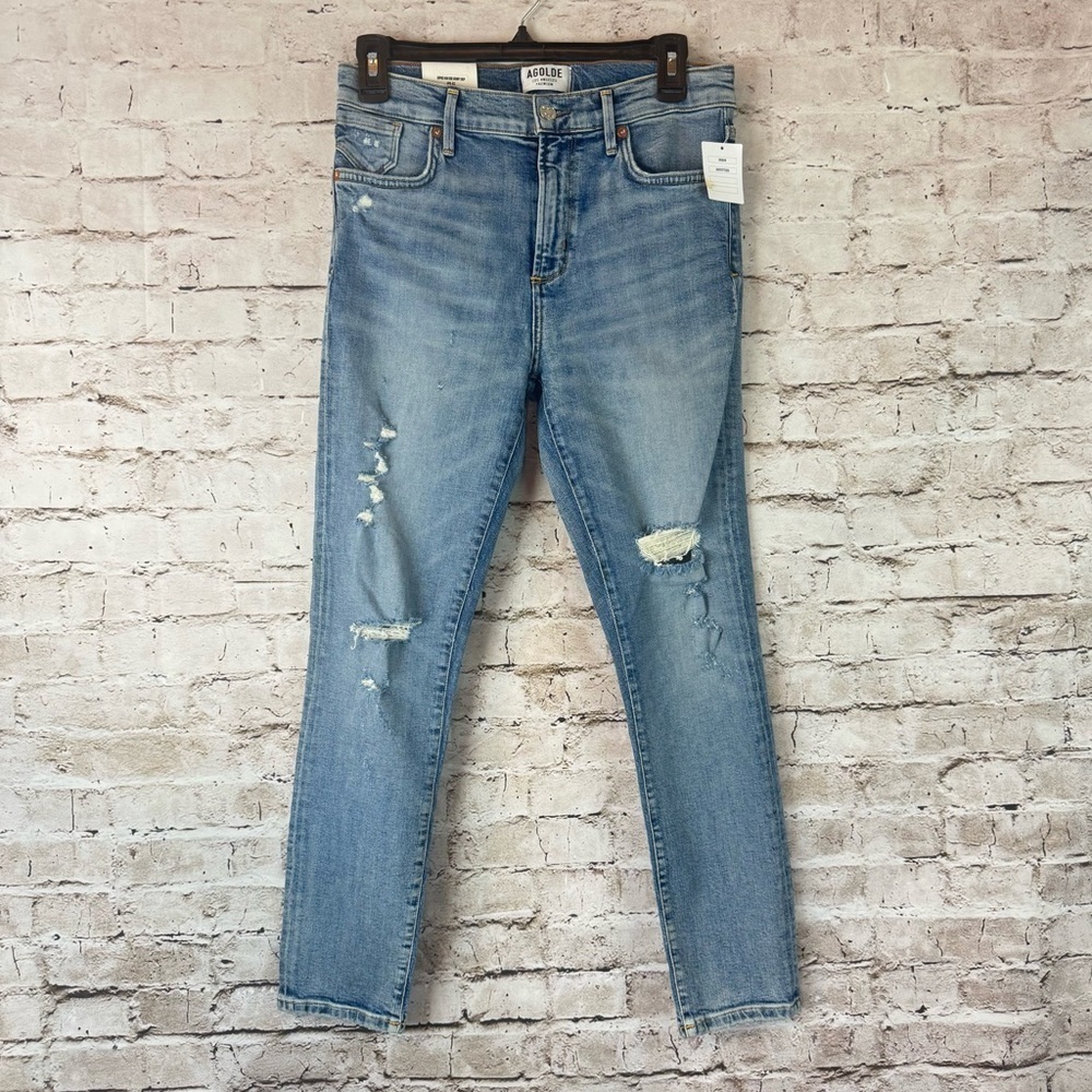 NWT Agolde Sophie High Rise Skinny Crop Outsider A018-812 Sz 29 $158 Distressed